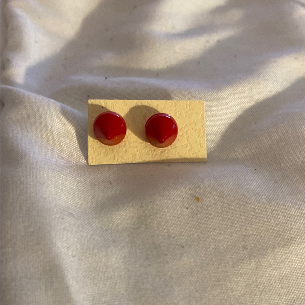 Elegant Red Stud Earrings